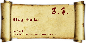 Blay Herta névjegykártya